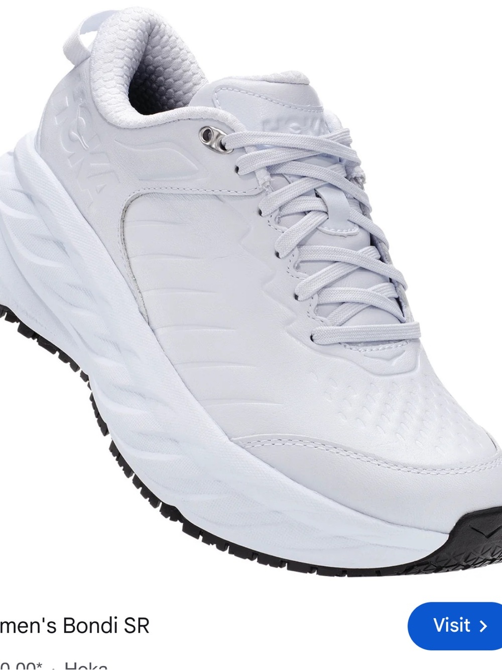 Hoka One One Women's Bondi SR Athletic Shoe - White with Black Outsole